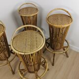 Rattan bar stools 60s