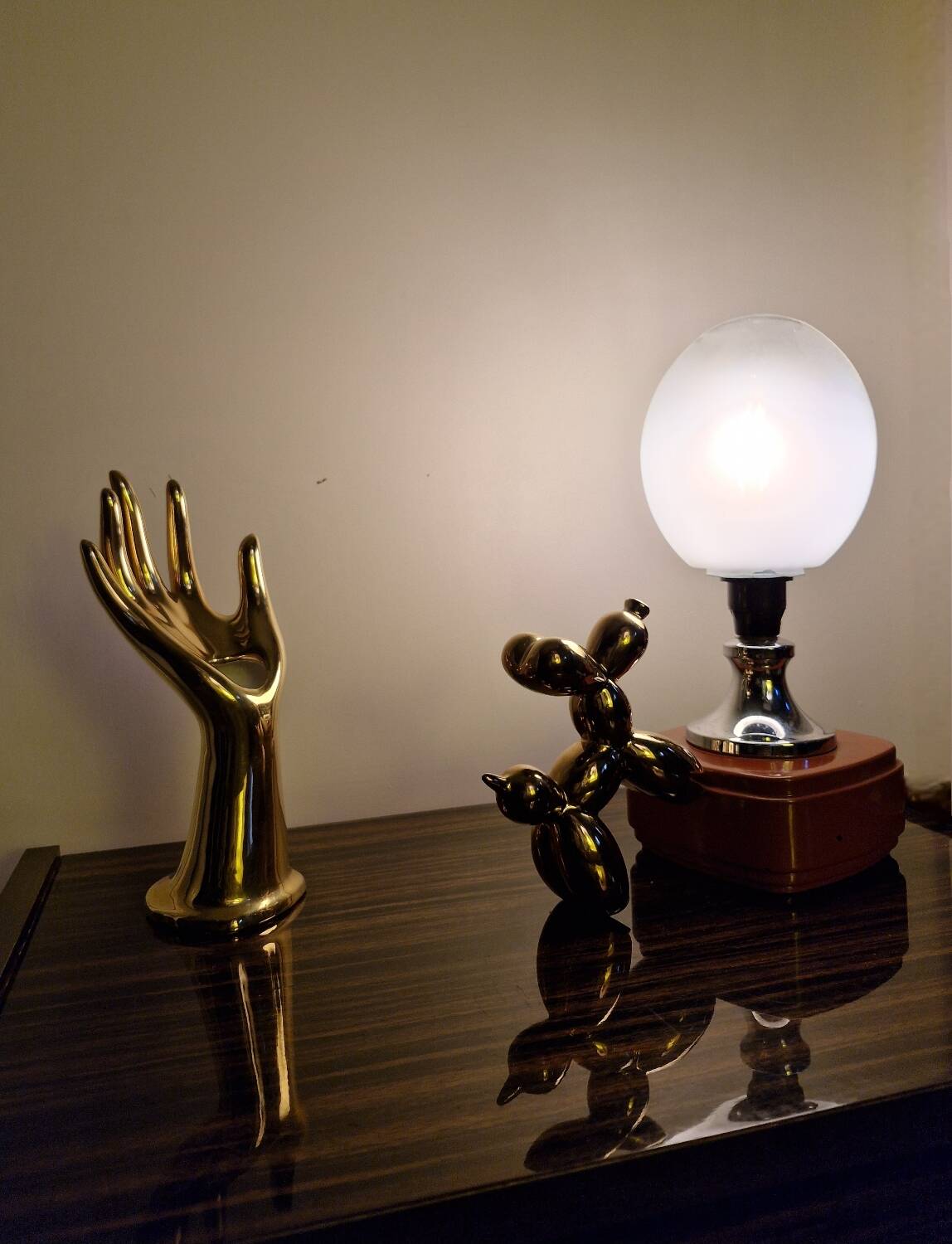 Murano glass, vintage 70s table lamp