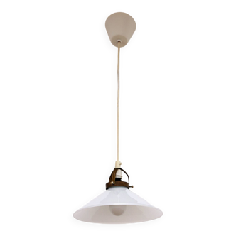 Vintage hanging lamp by Soholm made of white glass, 1970