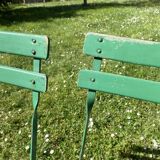 Set of 4 folding garden chairs - vintage green