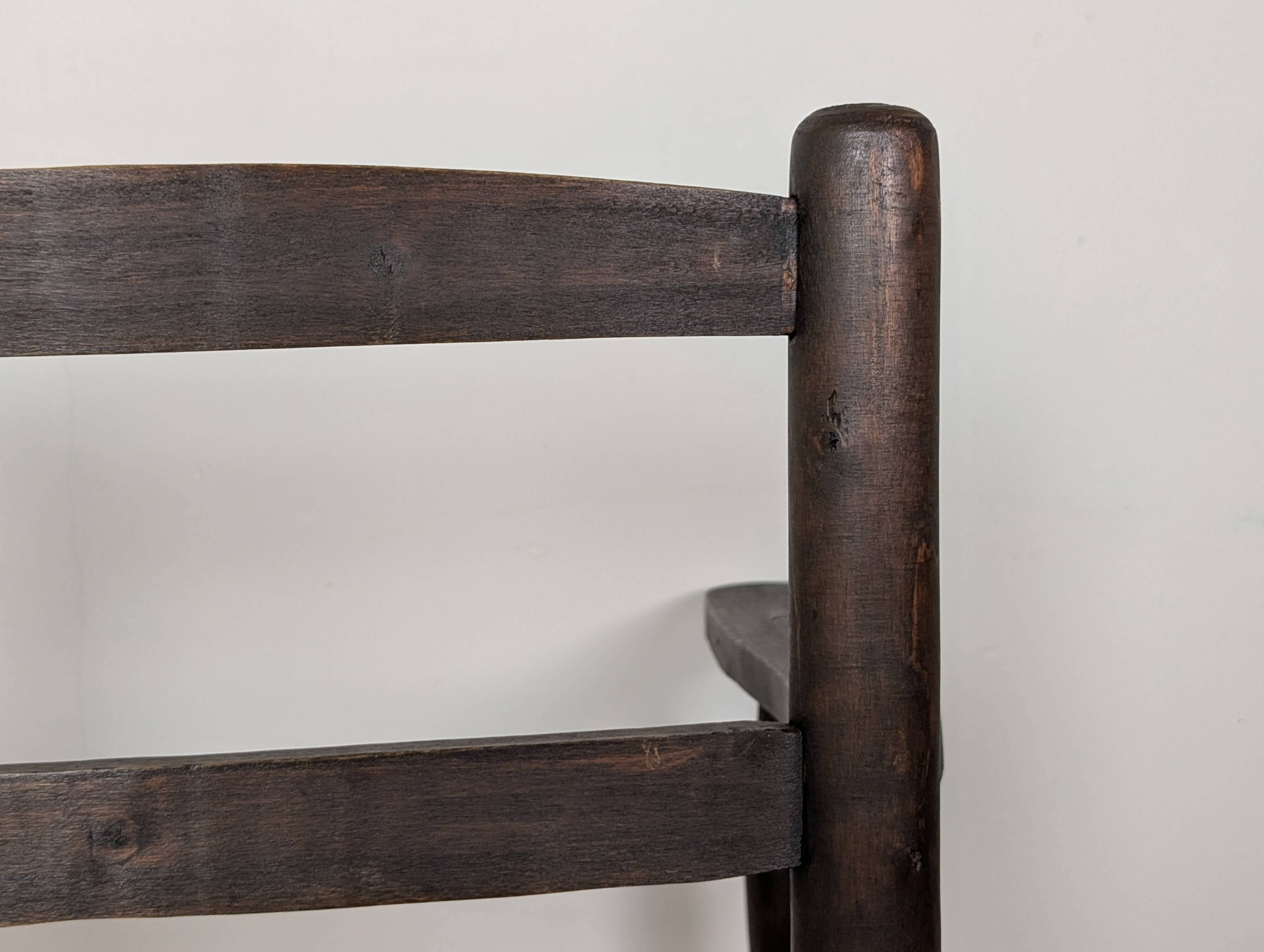 Wooden straw armchair