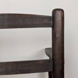 Wooden straw armchair