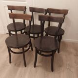 Series of 5 Baumann bistro chairs