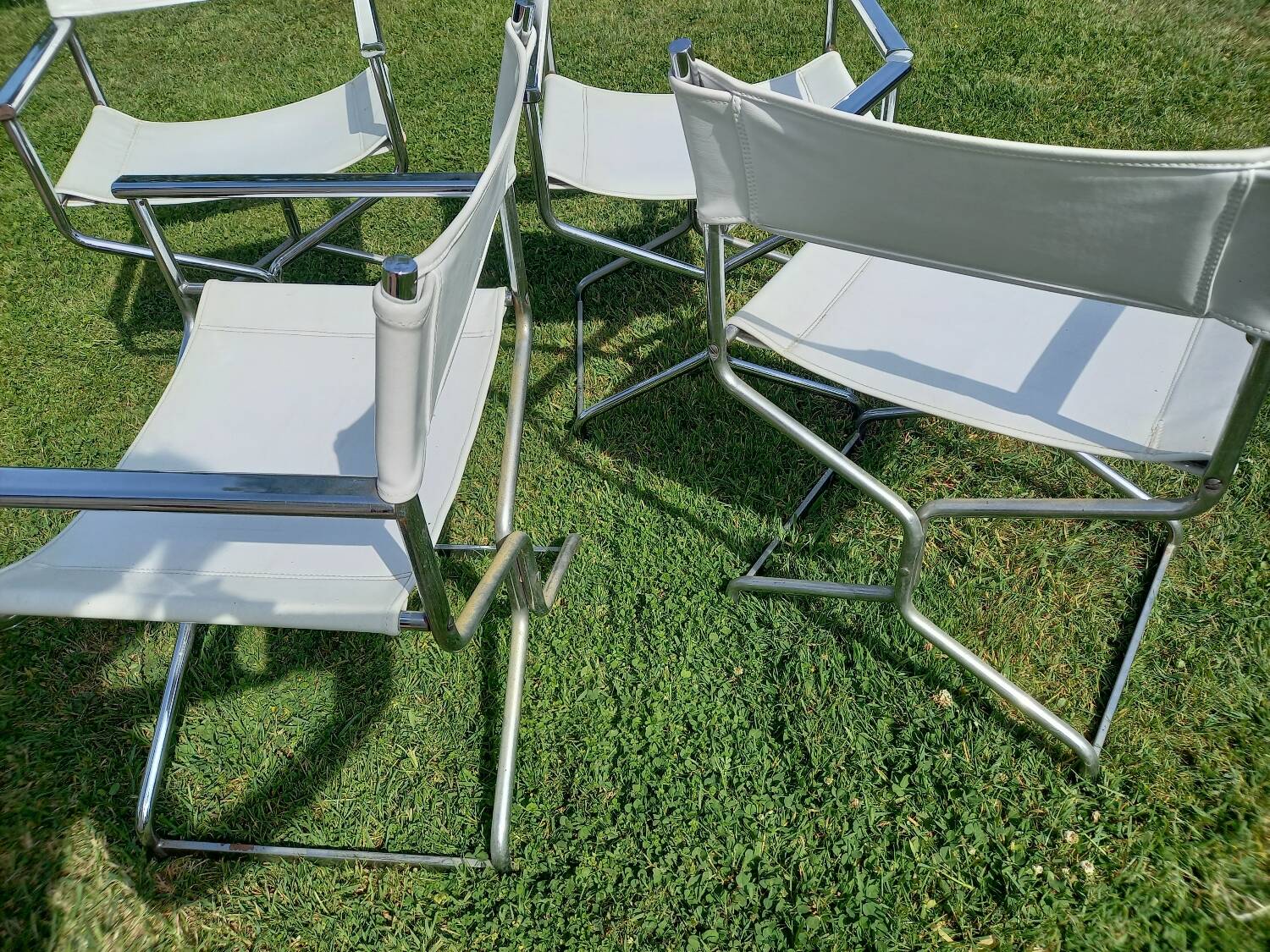 4 vintage charm leather director's armchairs