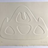 Signed and numbered print by Jean Legros, Geometric print inspired by reliefs, c 1970