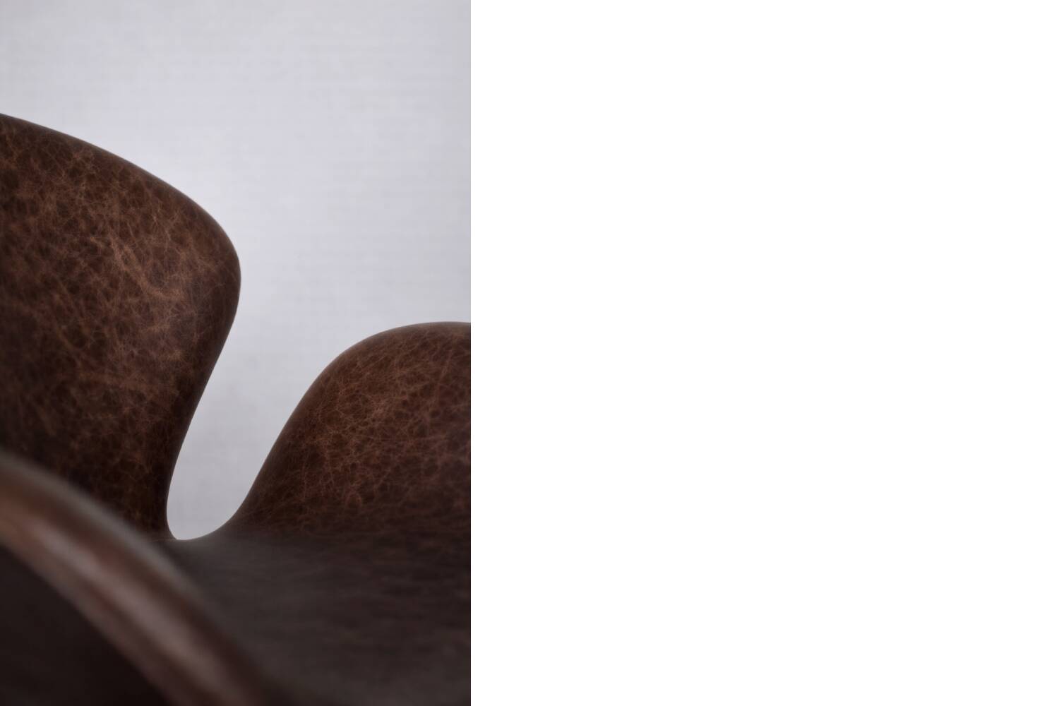 Vintage Mid-Century Modern Danish Brown Leather Swan Chair by Arne Jacobsen