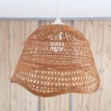Vintage wicker cane rattan pendant light