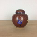 Silonated enamel ginger pot, enamelled brass