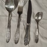 Silver metal cutlery