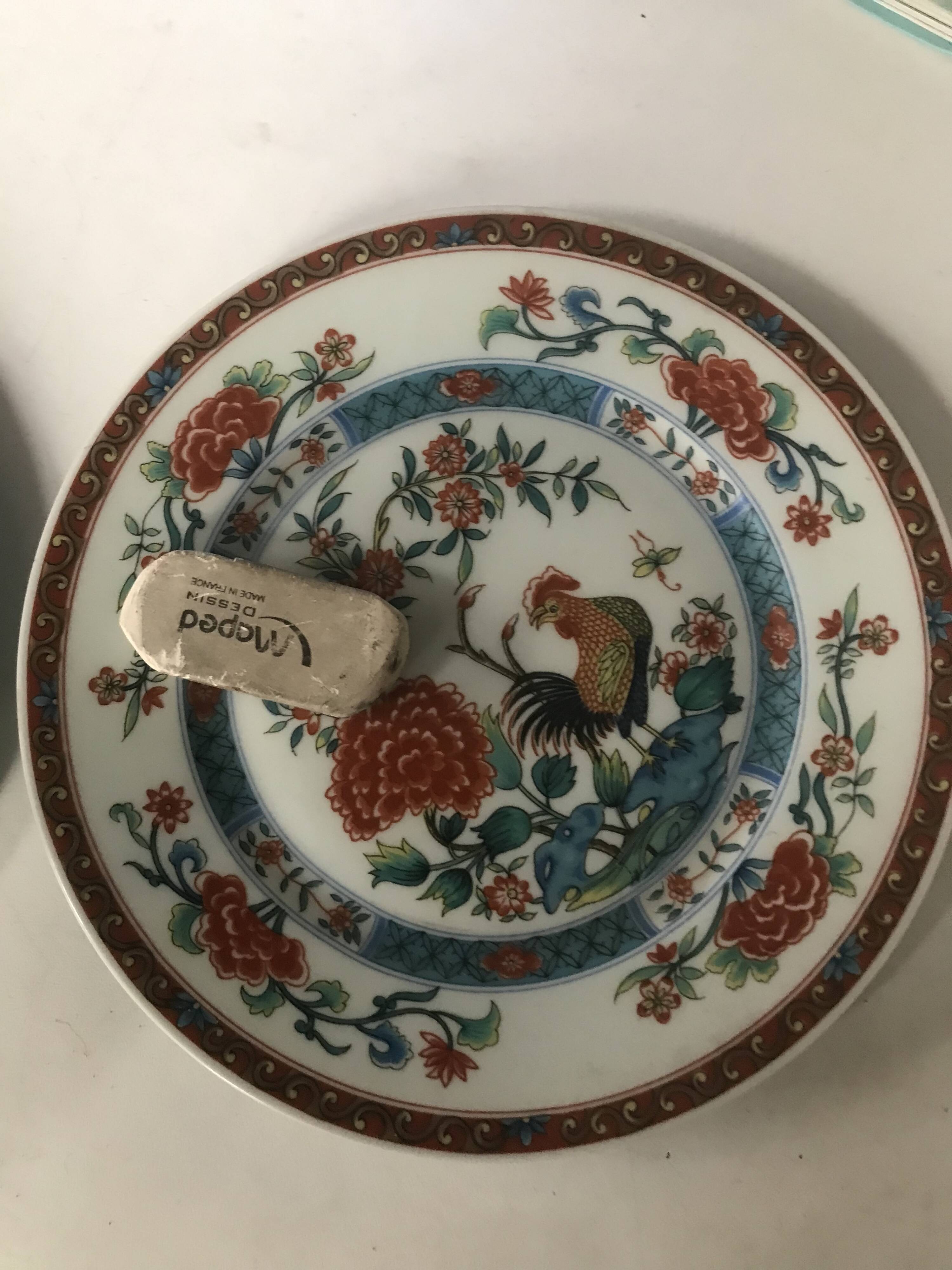 Set of 5 hand-painted dessert plates
