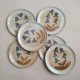 6 Vintage Grès du Marais dessert plates