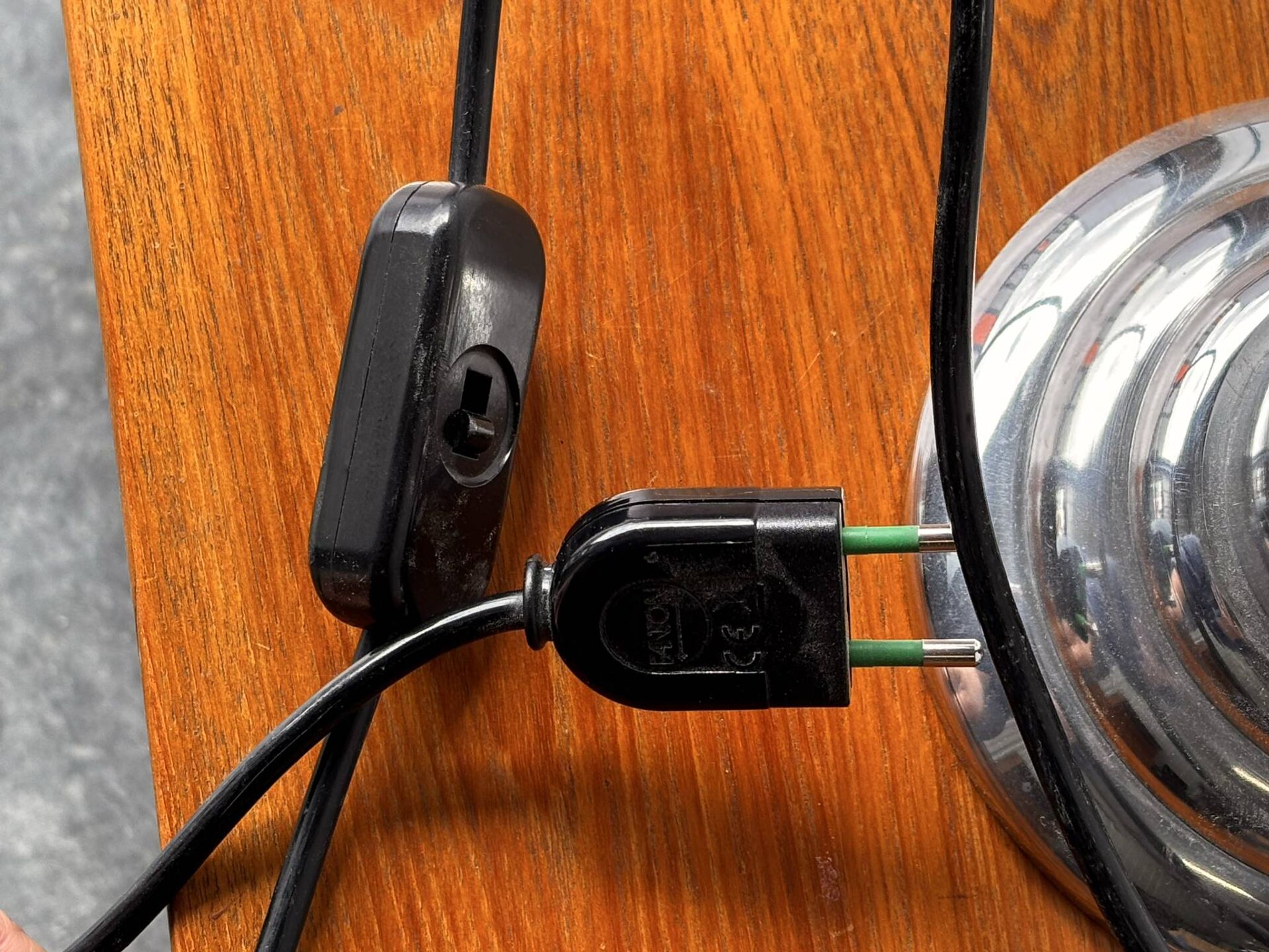 Mid-century Scandinavian sculptural lamp chrome 1970