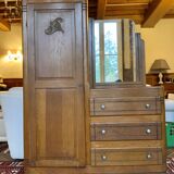 Asymmetrical dresser cabinet