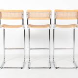 3 tabourets de bar vintage Cesca, Marcel Breuer, années 70