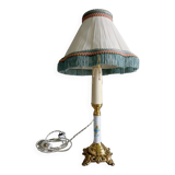 Antique lamp in bronze and ceramic