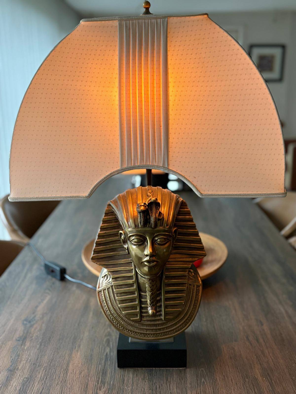 Pharaoh lamp 7 brass marble at Maison Jansen & Deknudt lighting
