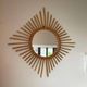 Diamond-shaped sun mirror in rattan – France, 1960s