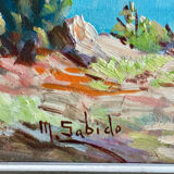 Mediterranean Landscape Painting Signed by Mr. Sabido