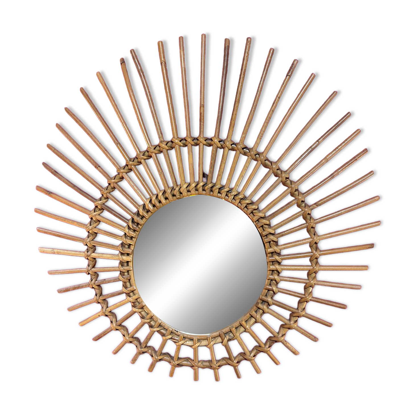 rattan sun mirror