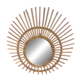 miroir soleil en rotin