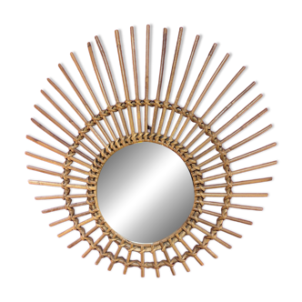 rattan sun mirror