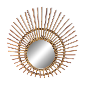 rattan sun mirror