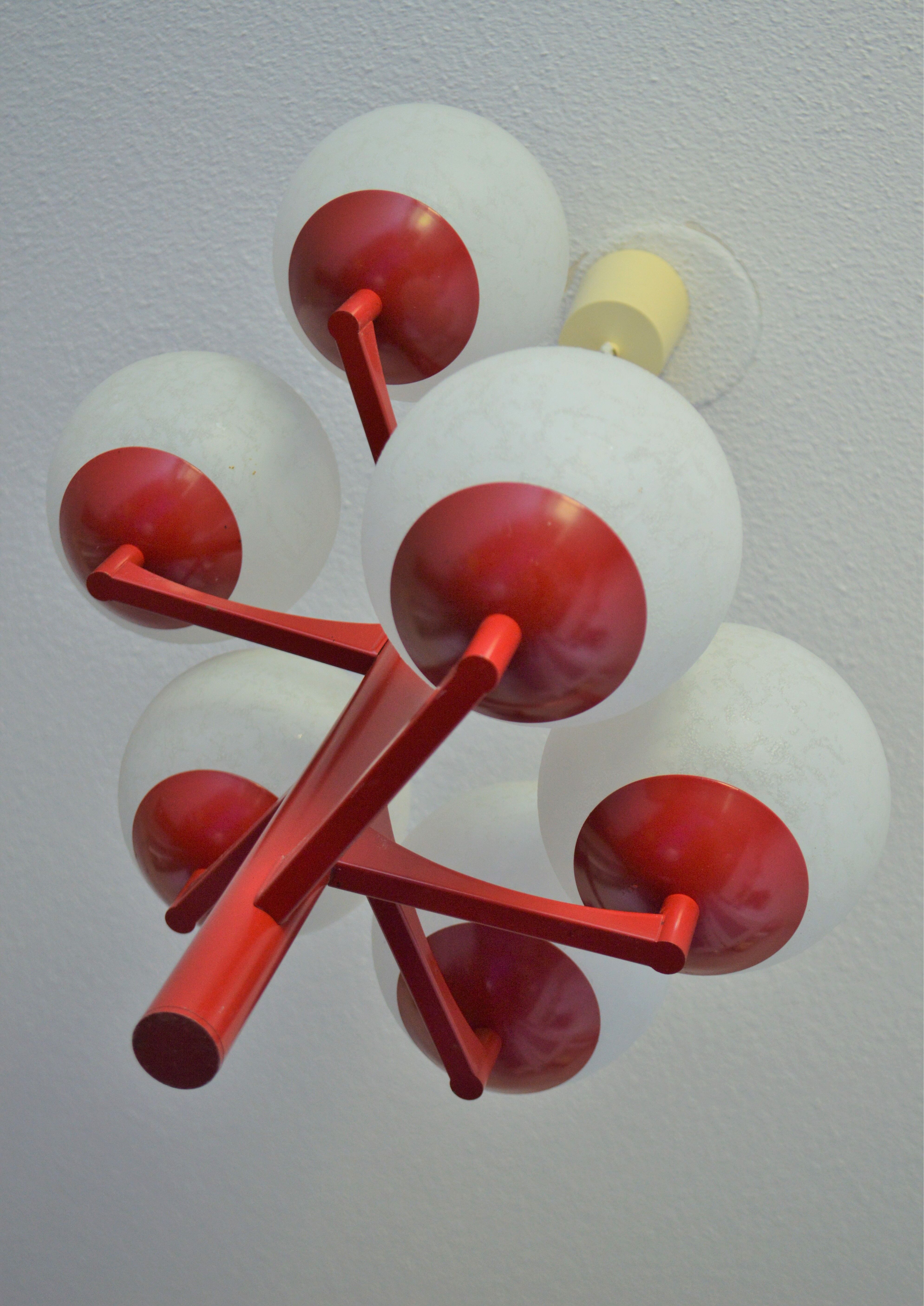 Ceiling chandelier Vintage design lamp from the 60s/70s space age