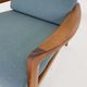 Teak danish modern lounge or armchair in new green fabric, Denmark, 1960s