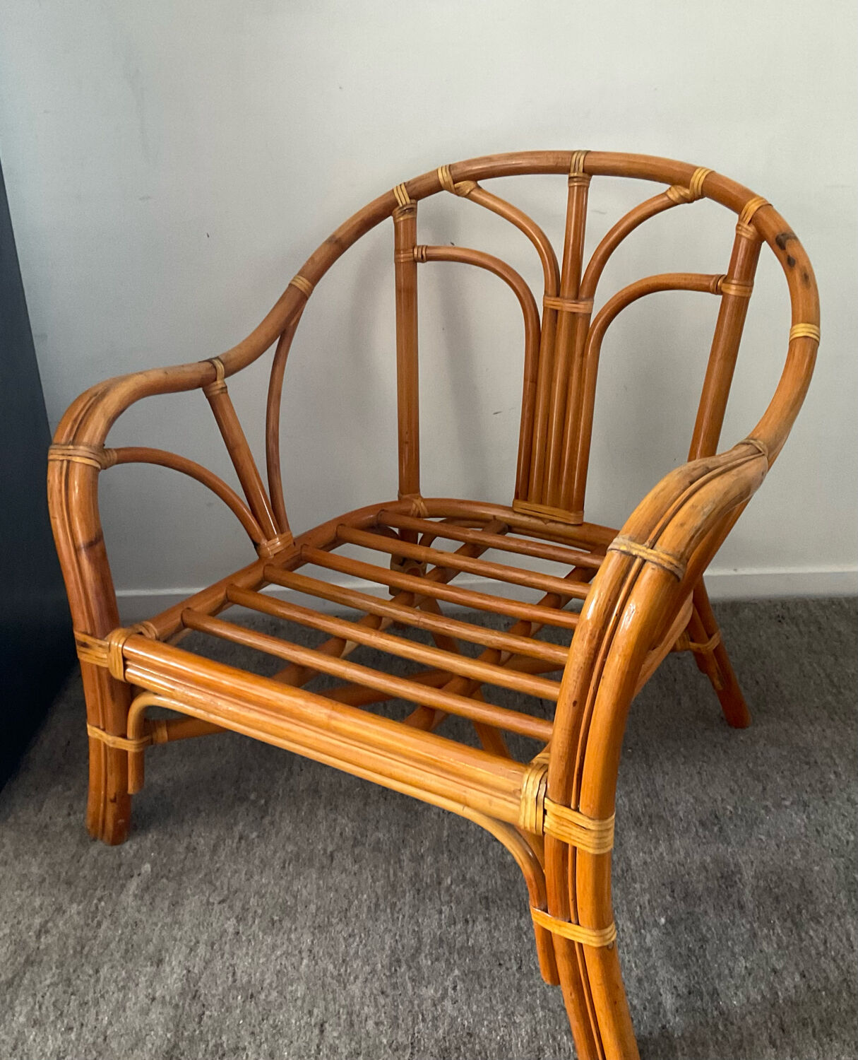 Vintage rattan armchair 70s