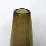 Large smoked blown glass vase