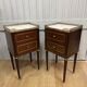 Pair of Louis XVI style bedside tables in mahogany