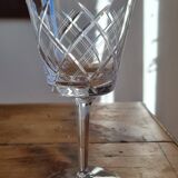 Service of 8 chiseled crystal glasses