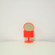 Space Age orange plastic makeup mirror