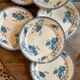 Set of 10 antique flat plates in ironstone, Royat from Sarreguemines.