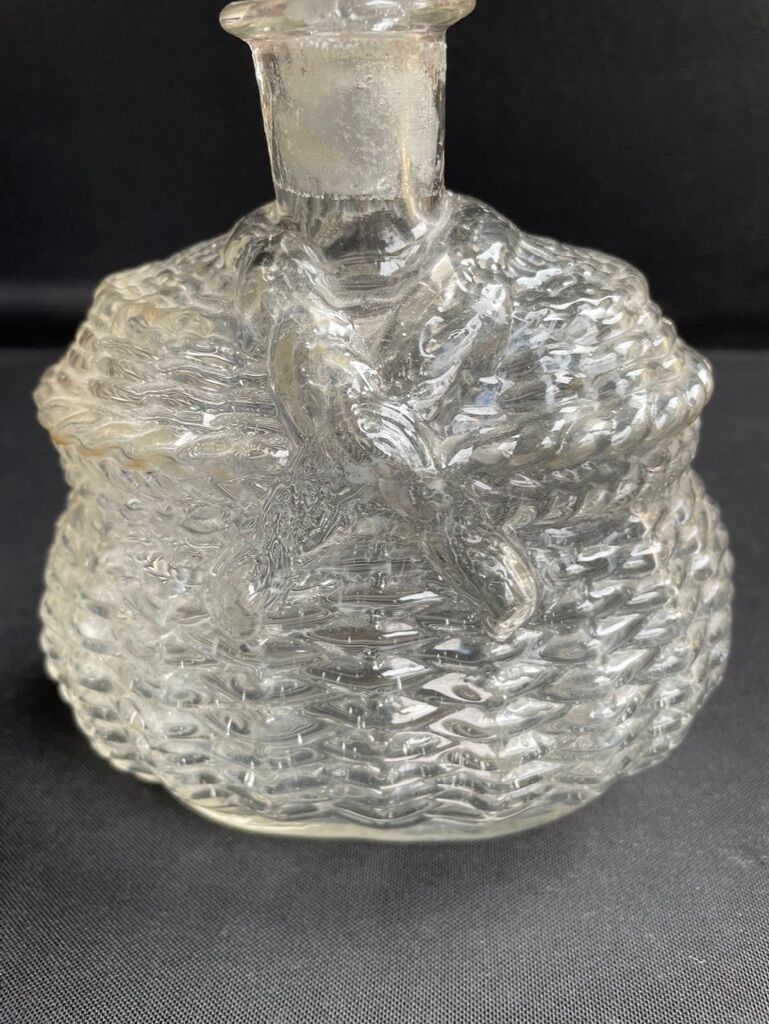 Liquor decanter - pressed molded satin glass (1882 to 1908)- legras for guilloteaux