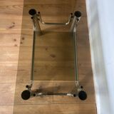Coffee table chrome and smoked glass design 70s