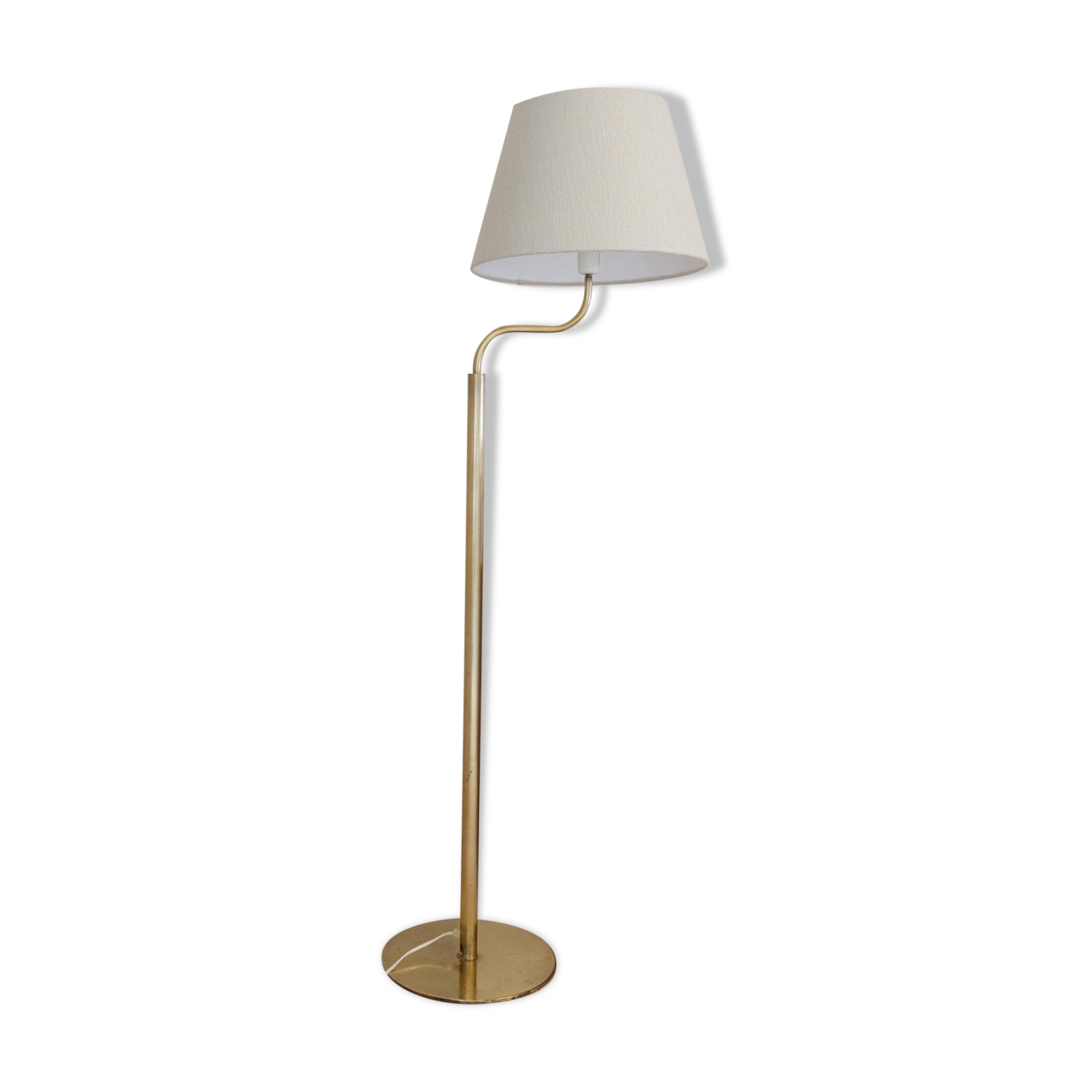 Sculptural modern brass floor lamps from the mid-century Luxus, Sweden, 1970s.