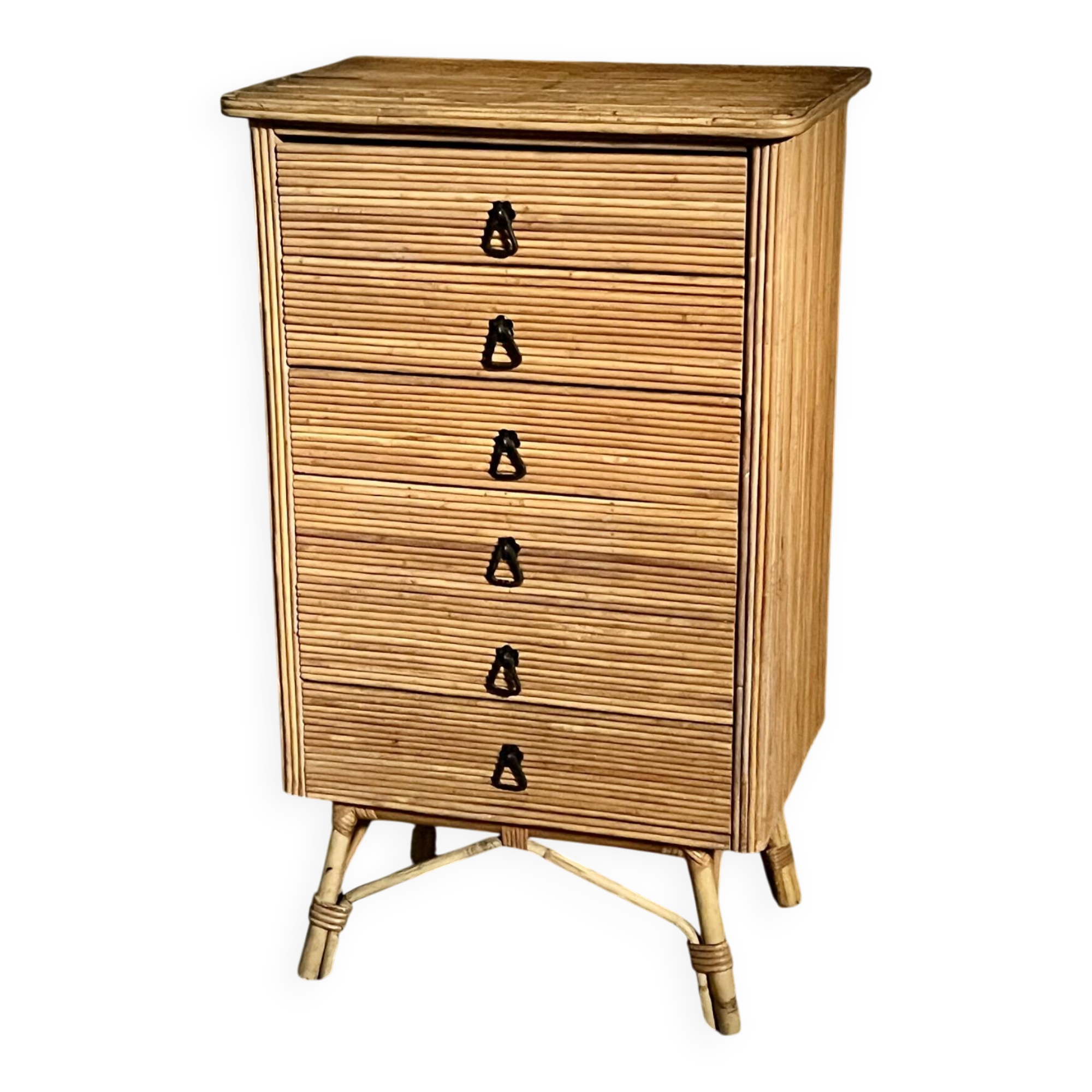 Commode en rotin, années 60