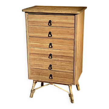 Rattan chest of drawers, 1960s