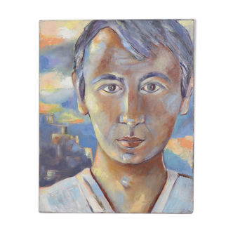 Portrait man on canvas