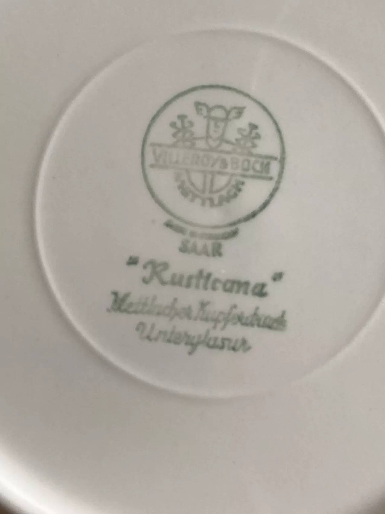Ensemble de douze assiettes plates Villeroy & Boch – Rusticana, décor cottage anglais, coloris rose