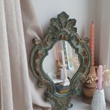 Mirror shell painted wooden Louis XV style