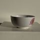 Grande tasse en faïence à liseré rose et motif de fleurs rose H7 D15