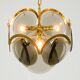 60s large brass ceiling chandelier with large round glass plates