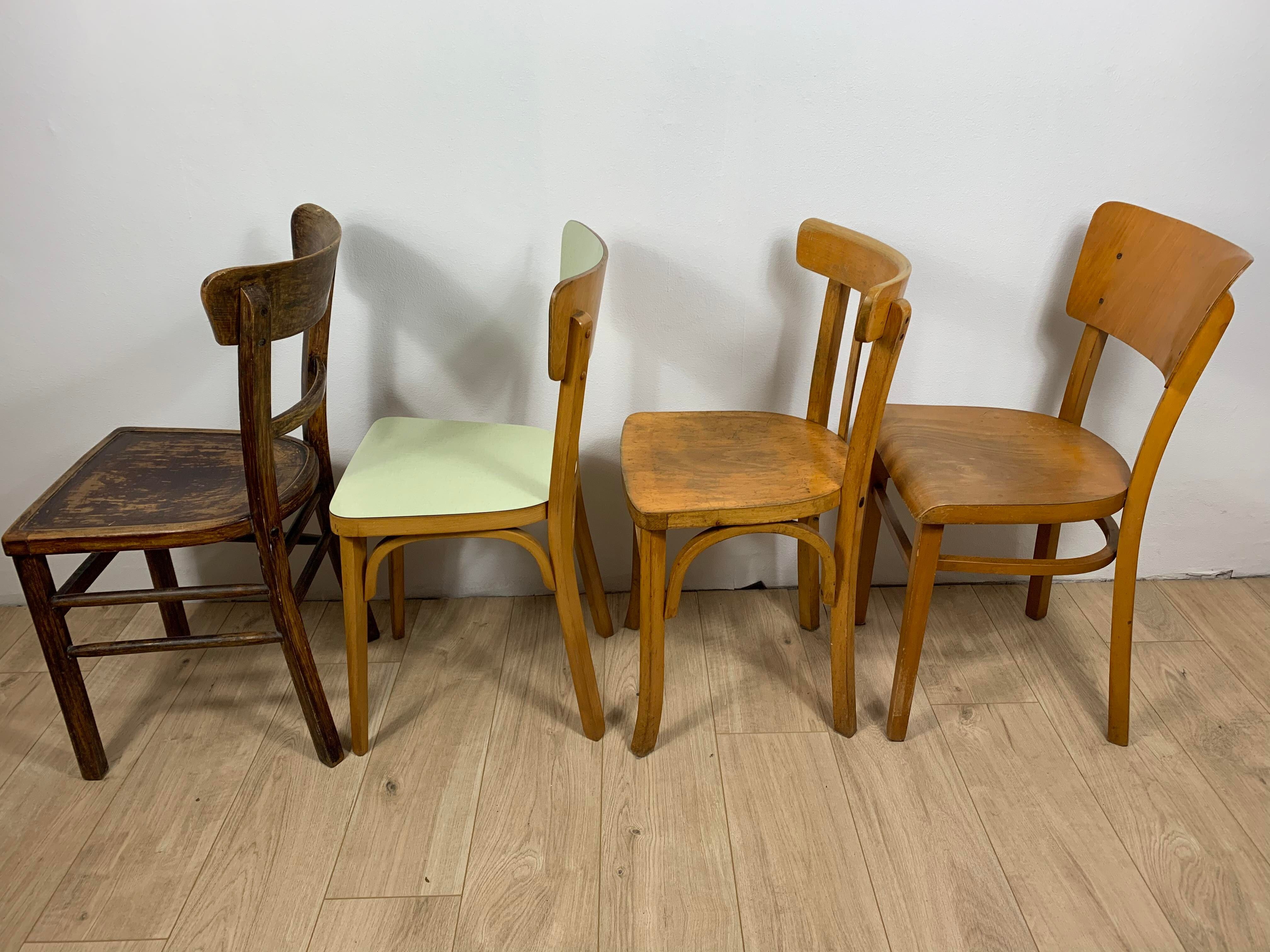 4 mismatched bistro chairs