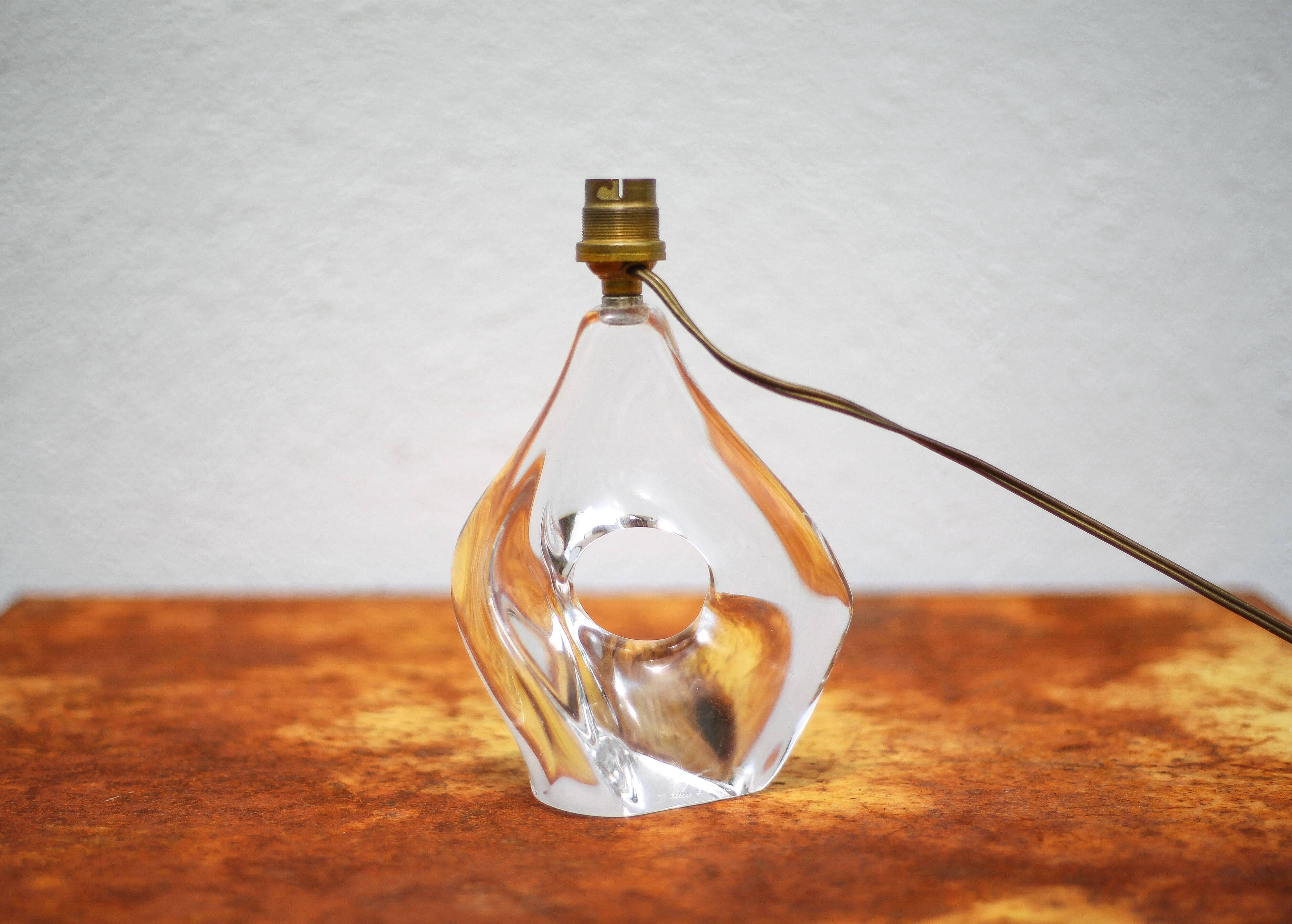 Daum France crystal lamp, vintage lamp, sculptural lamp