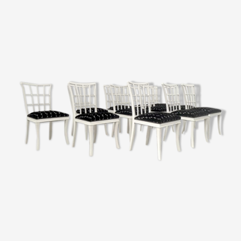 Set of 12 italian art deco style dining chairs