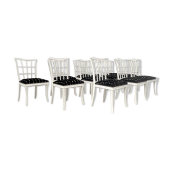 Set of 12 italian art deco style dining chairs