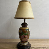 Lampe à poser, pied en céramique peint à la main