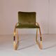 Chaise de bureau vintage en velours vert, cadre en chrome, Italie, années 1970